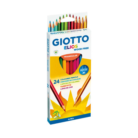 Giotto Crayons de couleur Elios Wood Free 24 pièces S275900