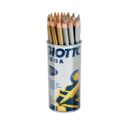 Giotto Mega Pot 22 crayons couleur or et argent S518000