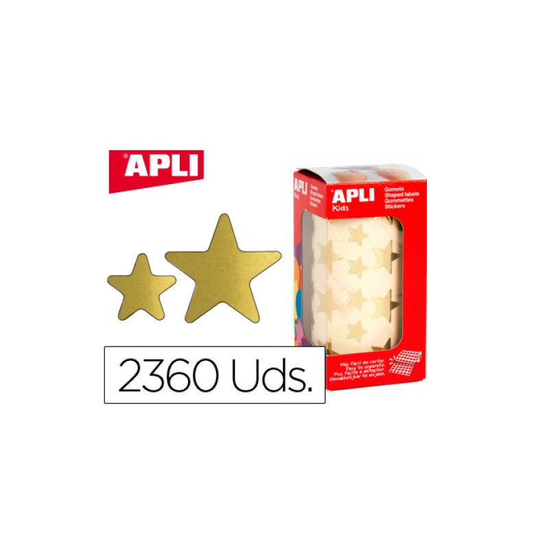Apli Gommettes Étoiles Or Rouleau Y11116