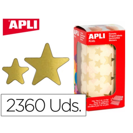 Apli Gommettes Étoiles Or Rouleau Y11116