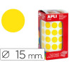 Apli Gommettes Jaunes 15 mm Rouleau Y4855