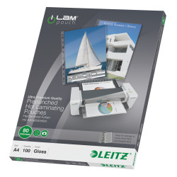 Leitz Pochettes de plastification A4 80 microns adhésives Y16918