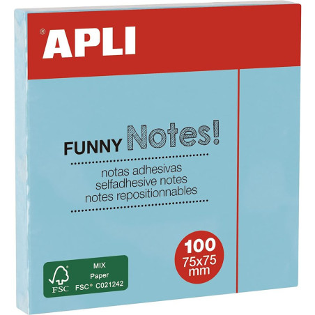 Notes autocollantes Pastel Bleu 75x75 Y19085