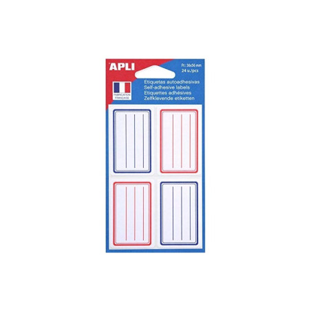 Agipa Étiquettes lignées bleu/rouge 33x53mm Y11278