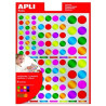 APLI Kids Gommettes rondes métalliques assorties S13529