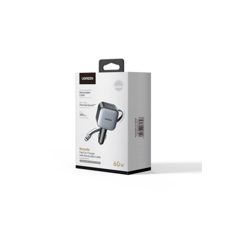 UGREEN Chargeur Allume-cigare 60W USB A et C Rétractable UGCV55212BN