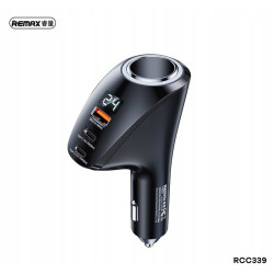Remax Chargeur Allume-cigare 88,5W 2xUSB-C USB-A Black REMRCC339BK