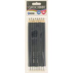 Ulmann Pochette 8 Crayons Noir HB avec Gomme S620730