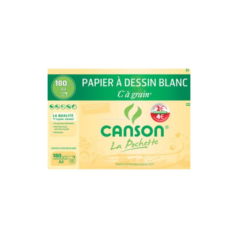 Canson Pochette Dessin A4 180g 12 Feuilles S200002777