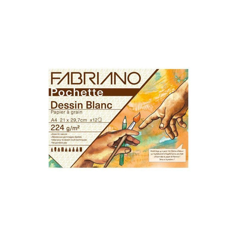 Fabriano Pochette Dessin A4 224g 12 Feuilles S70521300