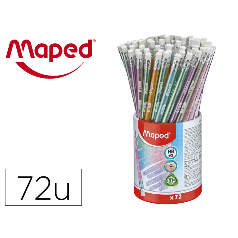Maped Pot 72 Crayons Noir HB Glitter S851805