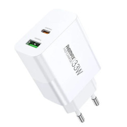 Remax Chargeur 33W USB-C USB-A Blanc REMRP-U122WH
