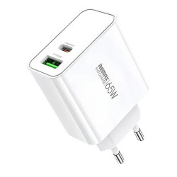 Remax Chargeur 65W 1x USB-C 1x USB-A Blanc REMRP-U125WH