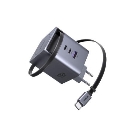 UGREEN Chargeur Secteur 100W 2xUSB-C + 1xUSB-A Rétractable