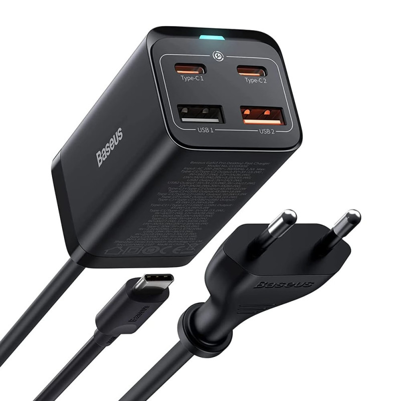 Baseus Chargeur Secteur 65W 3A 2 USB + 2 Type C BAS600334