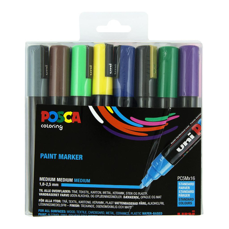 Posca Set 16 Marqueurs PC-5M Assortis