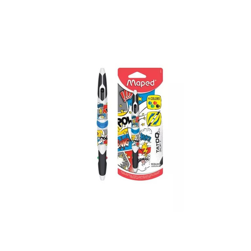 Maped Stylo 4 Couleurs Twin Tip Tatoo Teen S229441