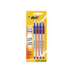 Bic Stylo-bille Cristal Grip Bleu x4 S802798