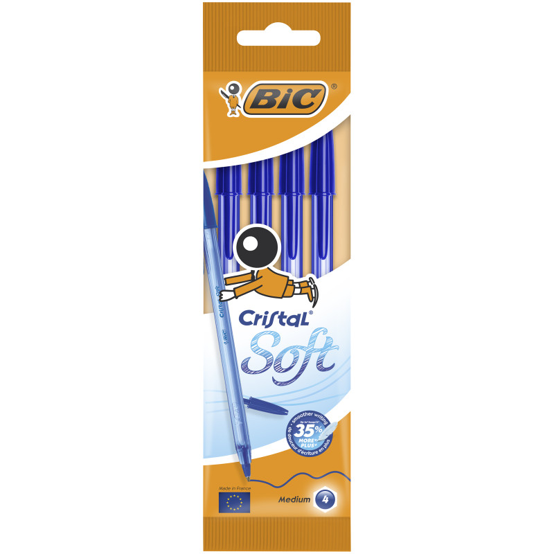 BIC Stylo-Bille Cristal Soft Bleu S918527