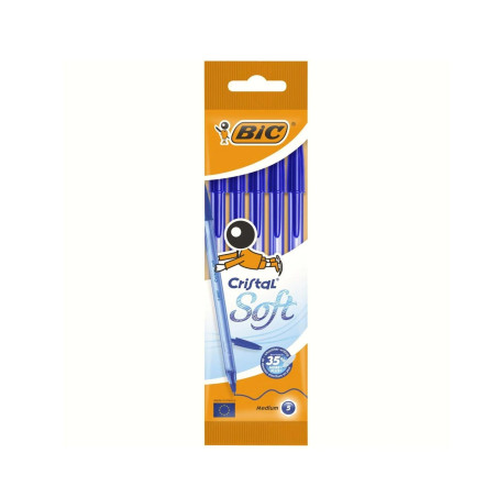 Bic Stylo-bille Cristal Soft Bleu x5 S937555