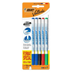 Bic Velleda Marqueurs Effaçables Fins Assortis S924629