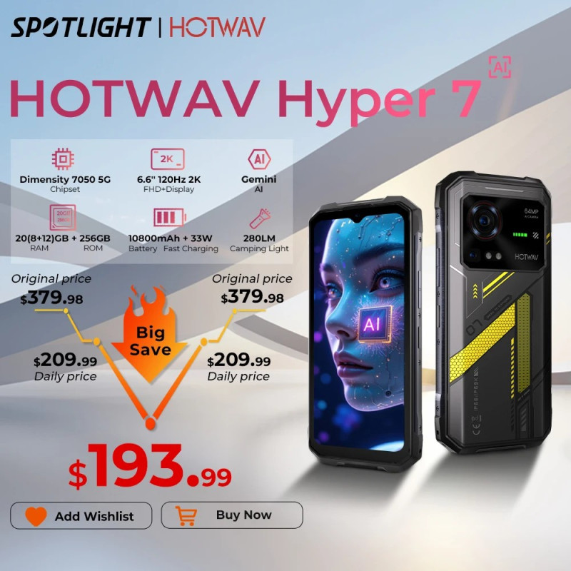 Hotwav Smartphone Hyper 7 5G 8/256GB Noir HWHYPER75G256BK