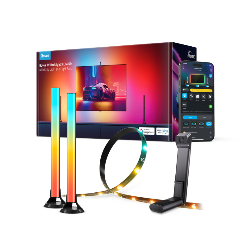 Govee Kit Blacklight TV 3 Lite avec Strip Light et Light Bar GOVH605A