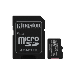 MicroSD Kingston 128GB UHS-I CL10 + Adaptateur