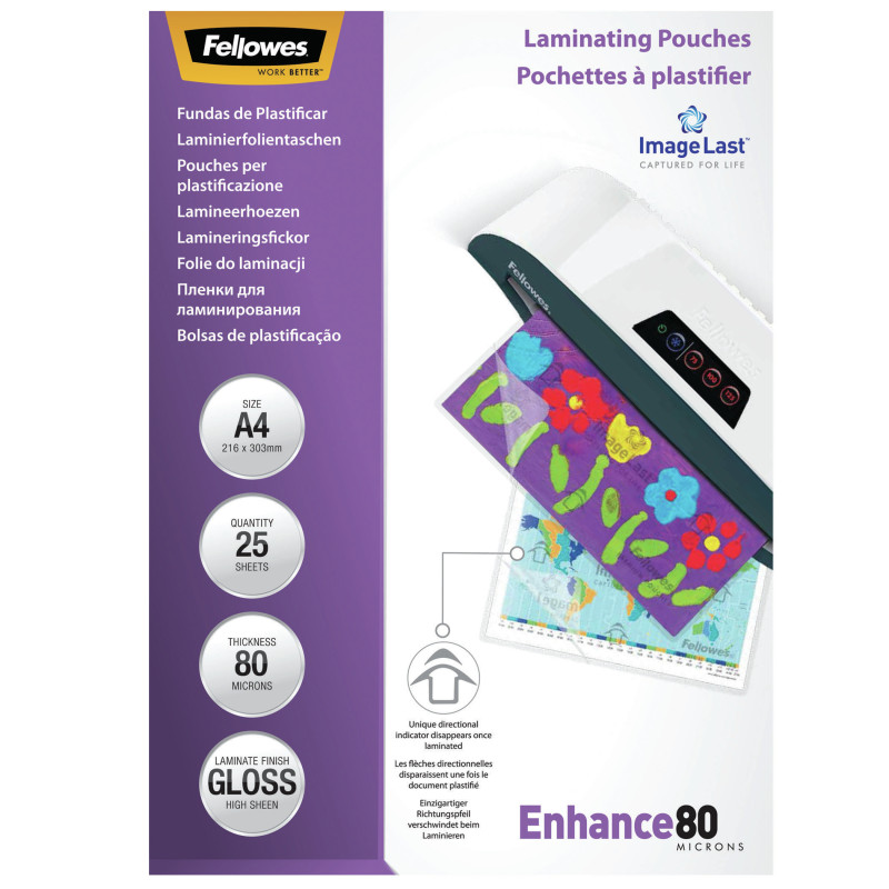 Fellowes Pochettes Plastiques A4 80 Microns 25 Pièces 5396205