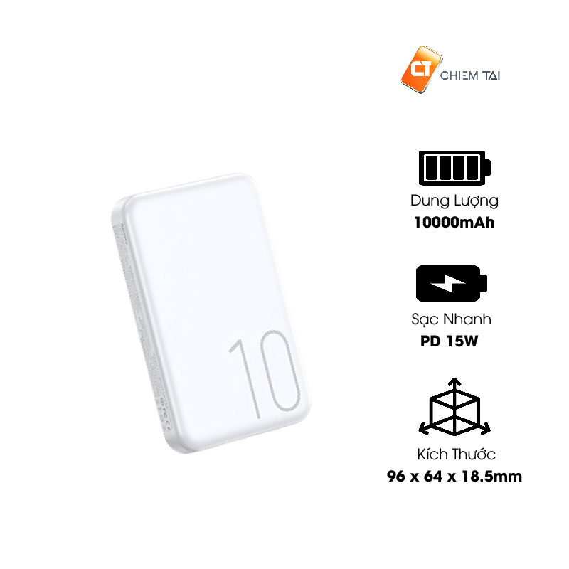Remax Powerbank 10 000mAh RPP-65 Blanc Magnétique