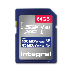 Integral SD Card 64GB Class 10 100MB/s SDCARD64GBCL104K2