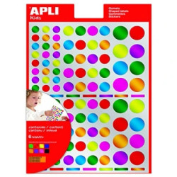 APLI Kids Gommettes rondes métalliques assorties S13529