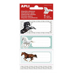 Apli Kids Étiquettes Scolaires Chevaux 81x36mm Y18443